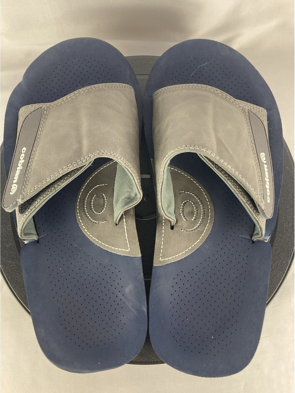 Men’s Size 9 Cobian Slide Sandals Blue Grey Adjustable Comfort Foam Slip On